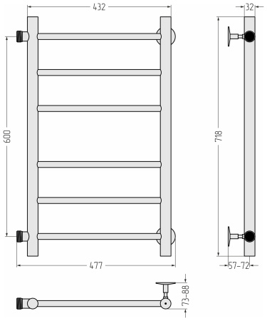 Полотенцесушитель водяной Стилье (600х400) 17610-6040