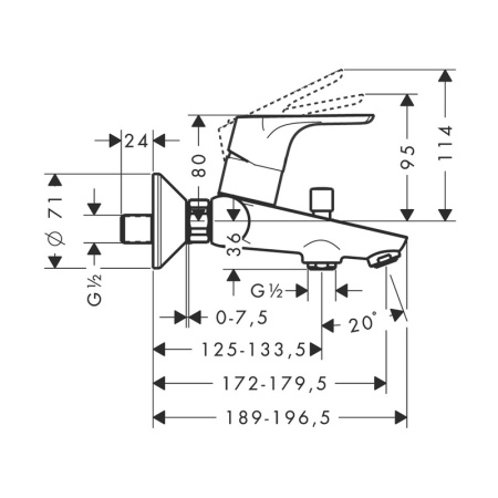Смеситель для ванны Hansgrohe Focus 31948000 хром 