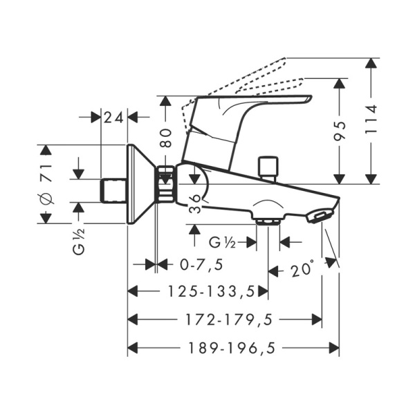Смеситель для ванны Hansgrohe Focus 31948000 хром 