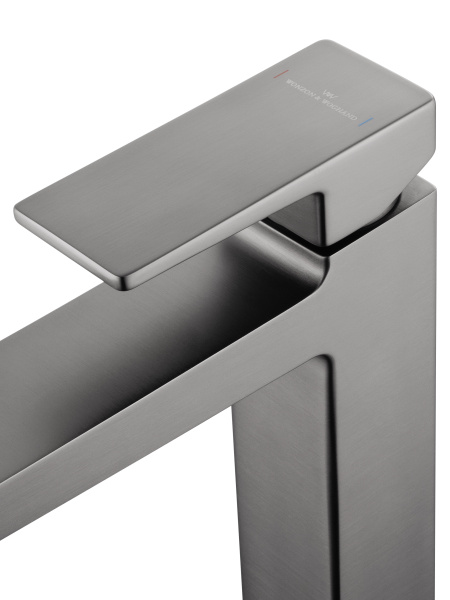 Смеситель для раковины высокий WONZON & WOGHAND CUBE 2.0, темный графит WW-88019068-BGM
