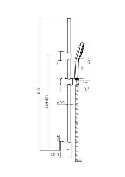 Душевой гарнитур Cersanit NENO 63696 черный