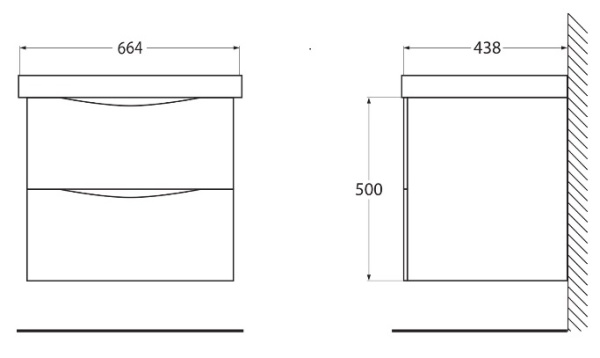 База под раковину подвесная BelBagno MARINO-CER-700-2C-SO-RR-P Rovere Rustico