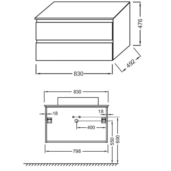 Тумба под раковину Jacob Delafon Madeleine 80 EB2083-J54 матовая