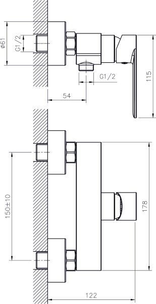 Смеситель для душа RUSH Luson LU1630-63