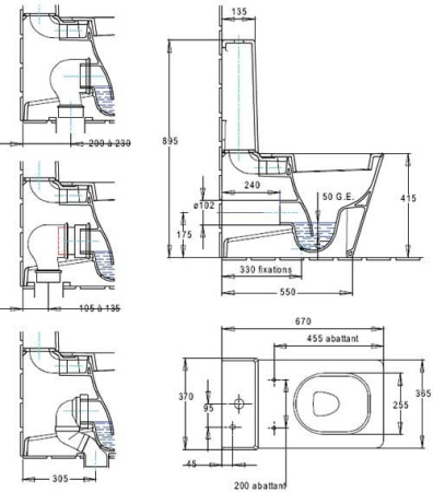 Чаша унитаза Jacob Delafon Reve 5033K-00