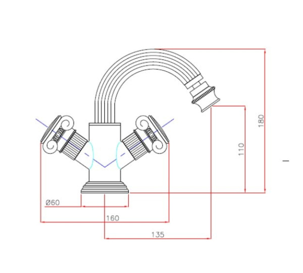 Смеситель для биде Cezares Olimp OLIMP-BS2-02-M Смеситель для биде Cezares Olimp OLIMP-BS2-02-M