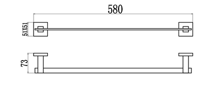 Держатель для полотенец прямой 60 см Savol 65h S-06524H