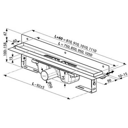 Душевой лоток Ravak Chrome OZW 75 X01624
