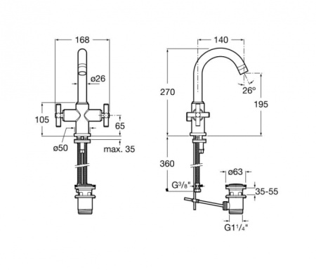 Смеситель для раковины Roca Loft 5A3043C00