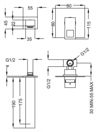 Смеситель для раковины Cezares Molveno MOLVENO-BLS1-01-W0