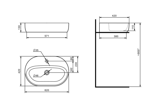 Тумба с раковиной Aquaton Лофт Фабрик 65 1A2423K0LTDU0
