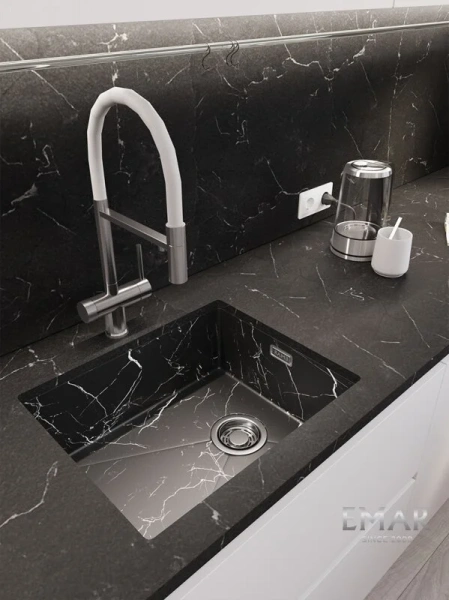 Кухонная мойка (54х44) EMAR EMB-540(UN) Black Elegant