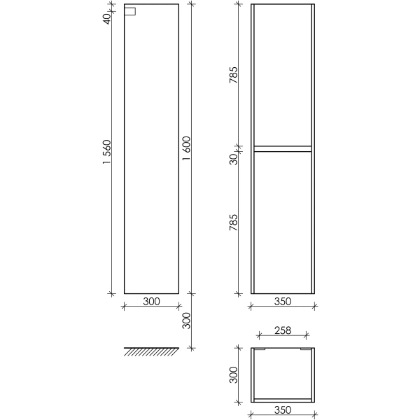 Шкаф-пенал Sancos  Libra PLB35EG дуб галифакс