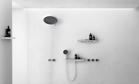 Подключение для душевого шланга с держателем Hansgrohe Rainfinity Porter 500 26858700 белый матовый
