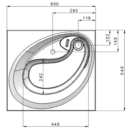 Раковина на стиральную машину (60х54,8) Grossman Alvaro 1605501 белый