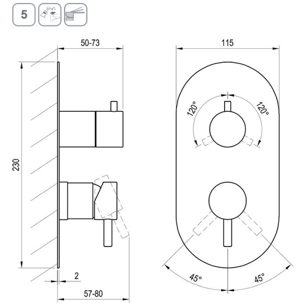 Смеситель для душа Ravak Espirit ES 068.00CR.O3 X070203 хром