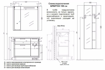 Шкаф-пенал Акватон Брайтон 1A176803BR500