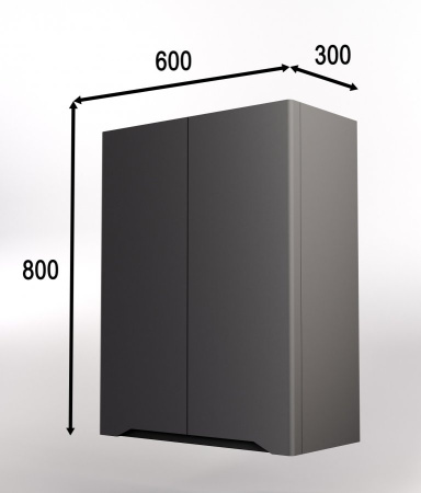 Шкаф подвесной Style Line Марелла мини 60 Люкс Plus СС-00002423 серый матовый