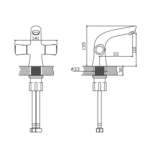 Смеситель для раковины Cron CN10866 Смеситель для раковины Cron CN10866