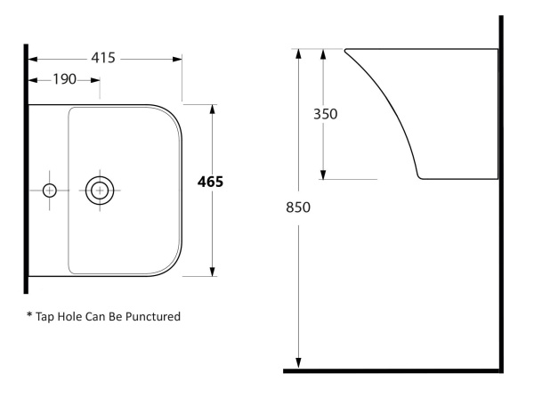 Раковина подвесная (46,5х41,5) beWash Ladoga 54461101