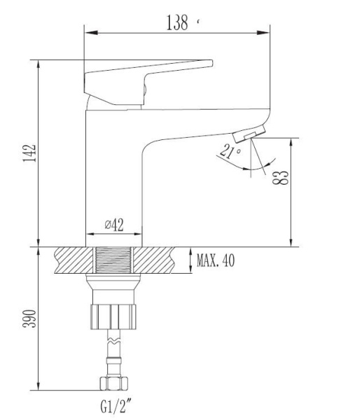 Смеситель для раковины ESKO VE26-3E