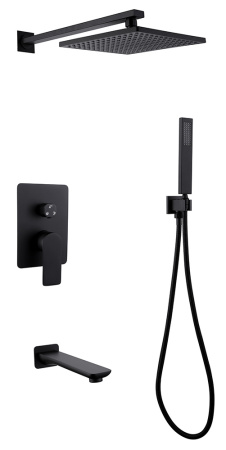 Душевой комплект ABBER Weiss Insel AF8017B скрытого монтажа с изливом, черная матовая
