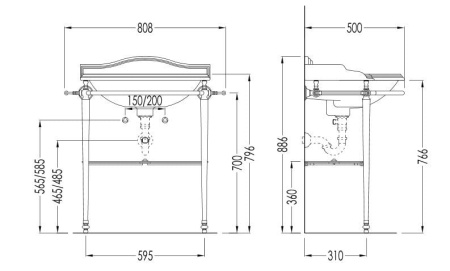Консоль под раковину Devon & Devon Boston DEBOSTONCR