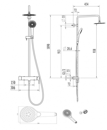 Душевая система VILLEROY&BOCH Embrace 69-0500676