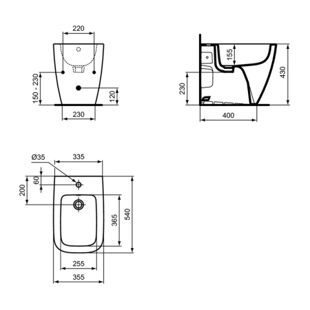 Напольное биде Ideal Standard i.life B, T458201