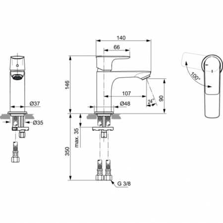 Смеситель для раковины Ideal Standard CONNECT AIR A7011AA, хром