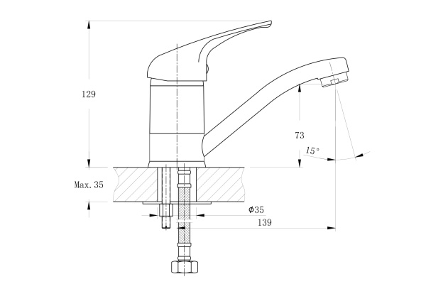 Смеситель для кухонной мойки RUSH Corsica CO4240-26 Смеситель для кухонной мойки RUSH Corsica CO4240-26