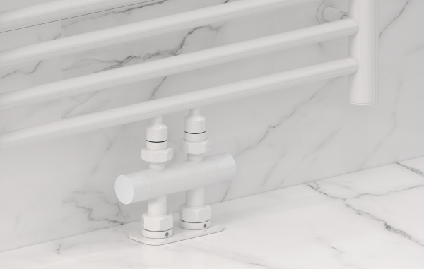 Вентиль Сунержа прямой EU50 (2 х G 1/2" НР х G 3/4" НГ) 12-1417-1234 белый глянцевый