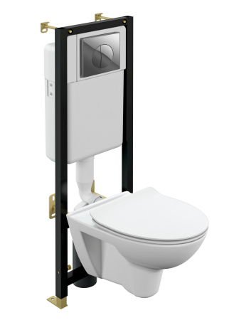 Комплект Cersanit PARVA CO DPL EO + BLACK + LEON пластик хром глянцевый 64229