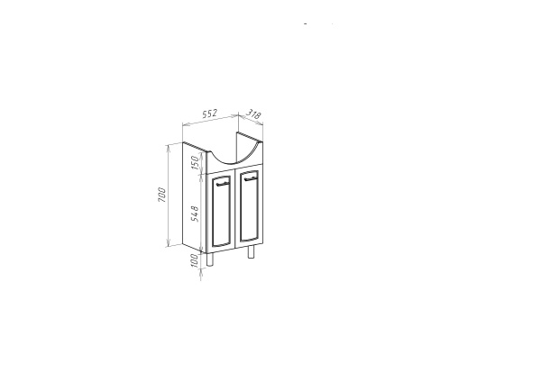 Тумба под раковину Bellezza Классик 60 4631909660017