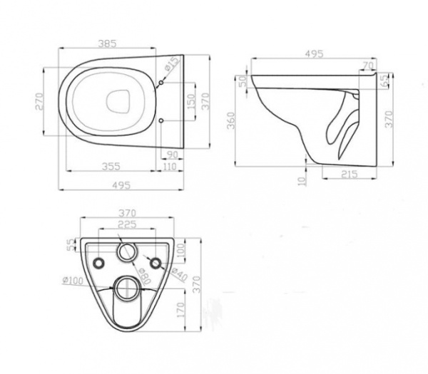 Унитаз подвесной Della Glance DE811590028