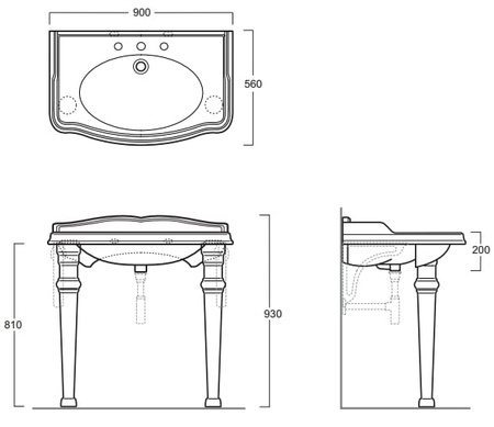 Раковина Simas Arcade AR864bi*1 90