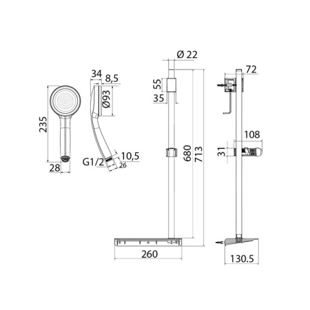 Душевой гарнитур хром IDDIS SpaHome (SPA1F68i16)