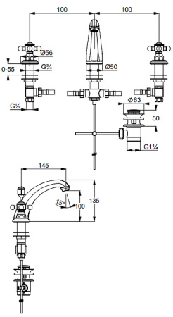 Смеситель для раковины Kludi Adlon/1926 510434520