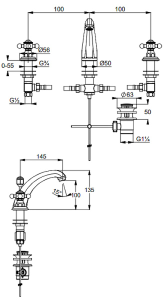 Смеситель для раковины Kludi Adlon/1926 510434520