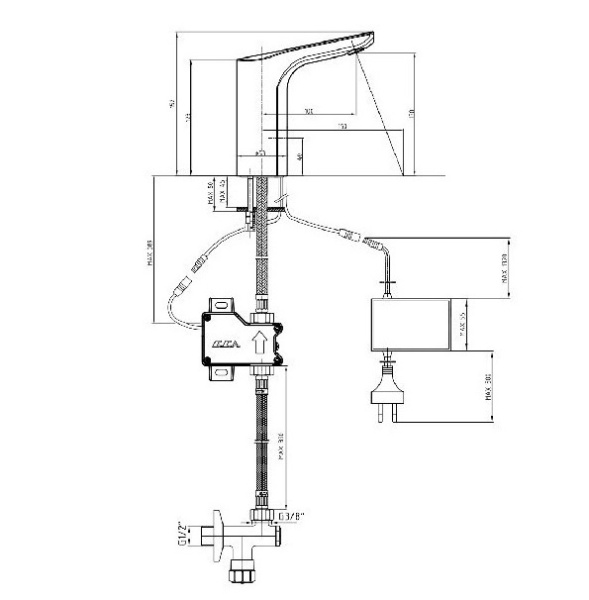 Электронный смеситель для раковины E.C.A. 108108056EX