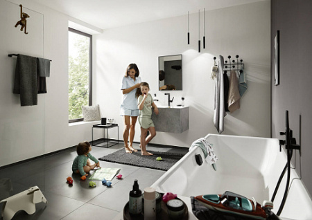 Встраиваемый смеситель для ванны Hansgrohe Finoris 76416670 матовый чёрный