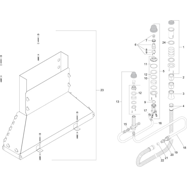 Скрытая часть смесителя для ванны Hansgrohe 13437180