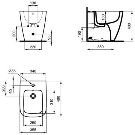 Биде напольное Ideal Standard i.life S T459501