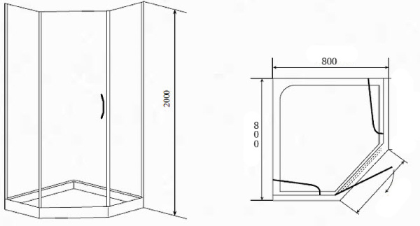 Душевой угол (80х80) Timo BY-839/80F