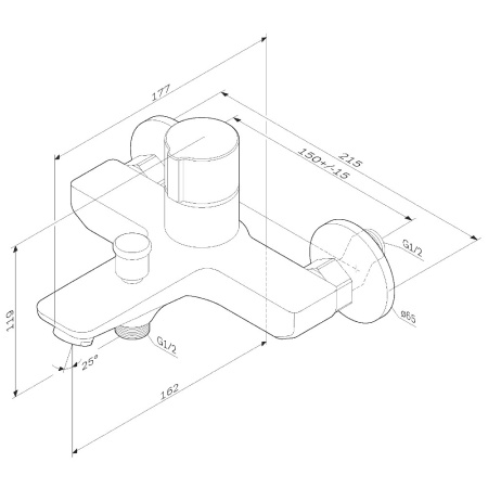 Смеситель для ванны Am.Pm X-Joy F85A10500