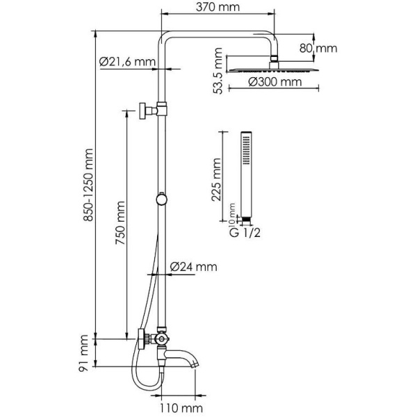 Душевая система Wasserkraft BK28801BM Душевая система Wasserkraft BK28801BM