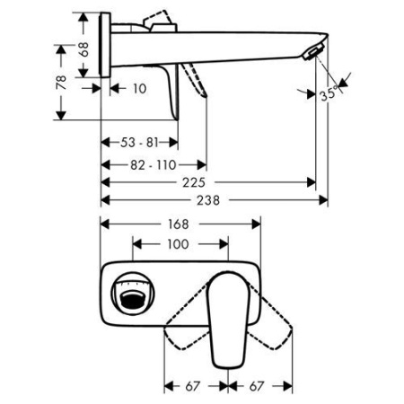 Смеситель для раковины скрытого монтажа Hansgrohe Talis E 71734140