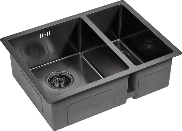 Кухонная мойка Paulmark  Zusat PM225944-GML вороненая сталь левая