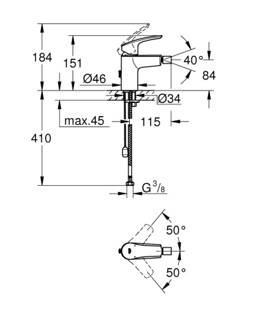 Смеситель для биде с цепочкой GROHE Eurosmart New 32927 003 (32927003) хром