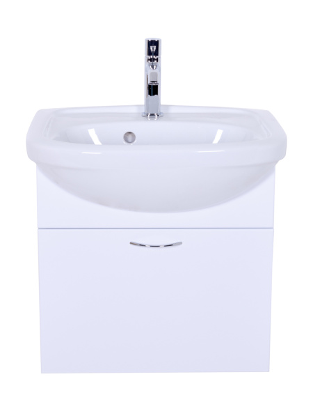 Тумба без раковины подвесная c раковиной Orange Лайт LRA-45TUW+RA белый глянец